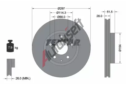 TEXTAR Brzdov kotou PRO+ - 297 mm TXT 92257405, 92257405