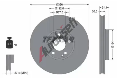 TEXTAR Brzdov kotou PRO - 320 mm TXT 92258003, 92258003