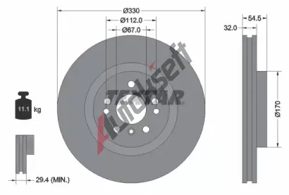 TEXTAR Brzdov kotou PRO+ - 330 mm TXT 92260405, 92260405