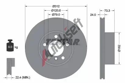TEXTAR Brzdov kotou PRO+ - 312 mm TXT 92261805, 92261805