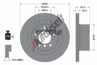 TEXTAR Brzdov� kotou� PRO - 330 mm TXT 92261903, 92261903