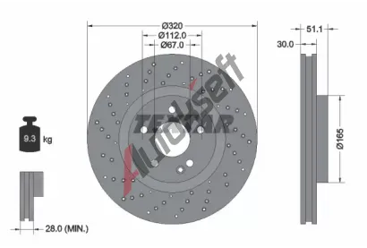 TEXTAR Brzdov kotou PRO+ - 320 mm TXT 92262105, 92262105