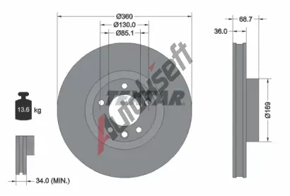TEXTAR Brzdov kotou PRO+ - 360 mm TXT 92262605, 92262605