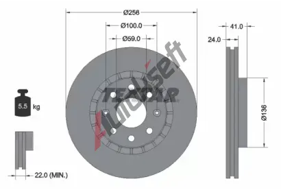 TEXTAR Brzdov kotou PRO - 256 mm TXT 92263303, 92263303