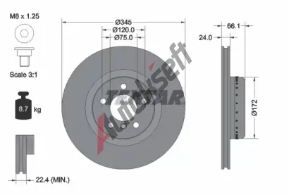 TEXTAR Brzdov kotou PRO - 245 mm TXT 92265125, 92265125