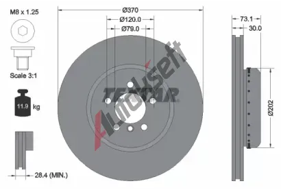 TEXTAR Brzdov kotou PRO - 370 mm TXT 92265325, 92265325