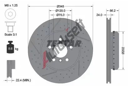 TEXTAR Brzdov kotou PRO - 345 mm TXT 92265525, 92265525