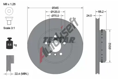 TEXTAR Brzdov kotou PRO - 345 mm TXT 92265625, 92265625