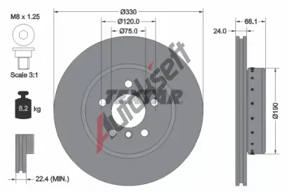 TEXTAR Brzdov kotou PRO - 330 mm TXT 92265825, 92265825