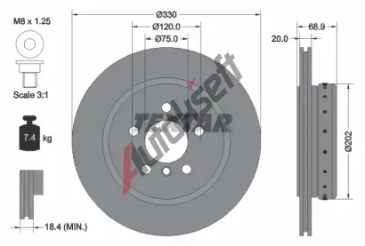 TEXTAR Brzdov� kotou� PRO - 330 mm TXT 92265925, 92265925