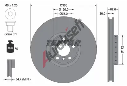TEXTAR Brzdov kotou PRO - 385 mm TXT 92266425, 92266425