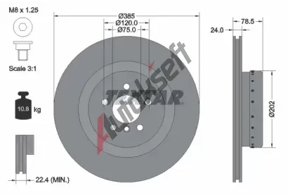 TEXTAR Brzdový kotouč PRO - 385 mm TXT 92266625, 92266625 TEXTAR Brzdový kotouč PRO - 385 mm TXT 92266625, 92266625
