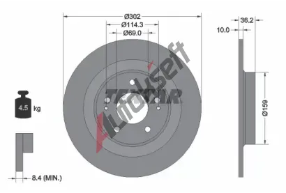 TEXTAR Brzdov kotou PRO - 302 mm TXT 92267403, 92267403