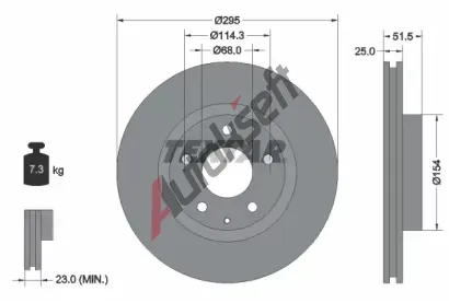 TEXTAR Brzdov kotou PRO - 295 mm TXT 92267603, 92267603