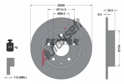 TEXTAR Brzdov kotou PRO - 265 mm TXT 92267703, 92267703