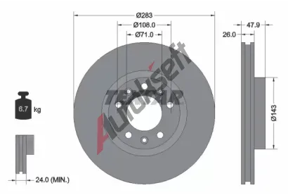 TEXTAR Brzdov kotou PRO - 283 mm TXT 92267903, 92267903
