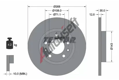 TEXTAR Brzdov kotou PRO - 268 mm TXT 92268003, 92268003