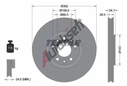 TEXTAR Brzdov kotou PRO - 302 mm TXT 92268103, 92268103