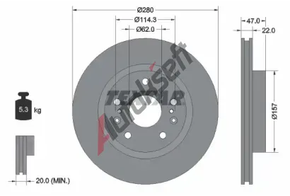TEXTAR Brzdov kotou PRO - 280 mm TXT 92268303, 92268303