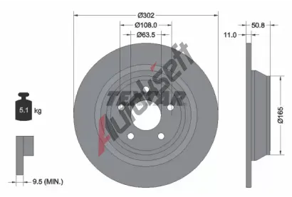 TEXTAR Brzdov kotou PRO - 302 mm TXT 92268703, 92268703