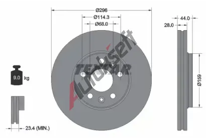 TEXTAR Brzdov kotou PRO - 296 mm TXT 92268803, 92268803