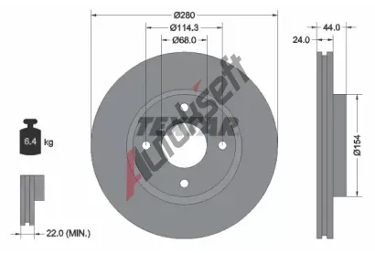 TEXTAR Brzdov kotou PRO - 280 mm TXT 92269203, 92269203