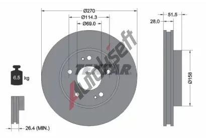 TEXTAR Brzdov kotou PRO - 270 mm TXT 92270803, 92270803