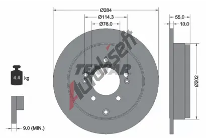 TEXTAR Brzdov kotou PRO - 284 mm TXT 92271003, 92271003
