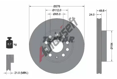 TEXTAR Brzdov kotou PRO+ - 276 mm TXT 92271905, 92271905