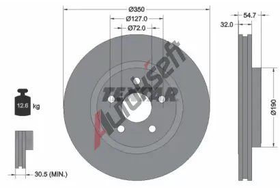TEXTAR Brzdov kotou PRO+ - 350 mm TXT 92272205, 92272205