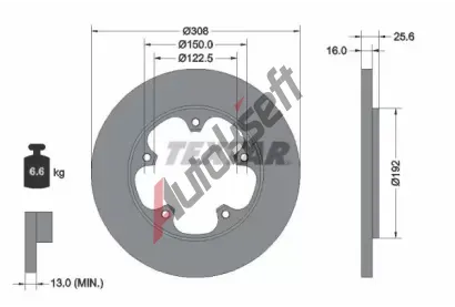 TEXTAR Brzdov kotou PRO - 307 mm TXT 92274103, 92274103