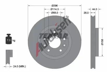 TEXTAR Brzdov kotou PRO - 296 mm TXT 92274203, 92274203