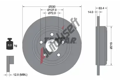 TEXTAR Brzdov kotou PRO - 330 mm TXT 92274703, 92274703