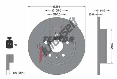 TEXTAR Brzdov kotou PRO - 264 mm TXT 92275303, 92275303