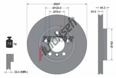 TEXTAR Brzdov kotou PRO+ - 307 mm TXT 92275605, 92275605