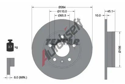 TEXTAR Brzdov kotou PRO - 264 mm TXT 92277303, 92277303