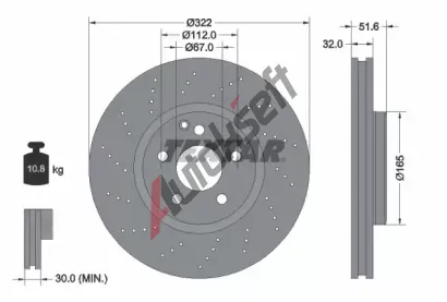 TEXTAR Brzdov kotou PRO+ - 322 mm TXT 92277705, 92277705
