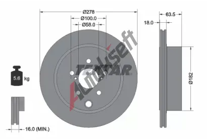 TEXTAR Brzdov kotou PRO - 278 mm TXT 92278503, 92278503