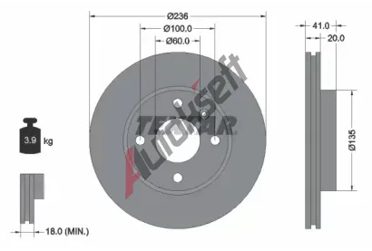 TEXTAR Brzdov kotou PRO - 236 mm TXT 92278703, 92278703