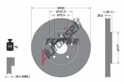 TEXTAR Brzdov kotou PRO+ - 330 mm TXT 92278905, 92278905