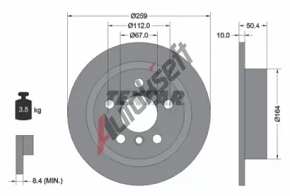 TEXTAR Brzdov kotou PRO - 259 mm TXT 92279303, 92279303