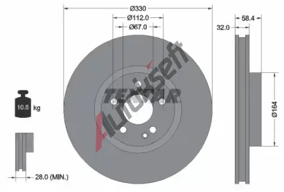 TEXTAR Brzdov kotou PRO - 330 mm TXT 92279403, 92279403