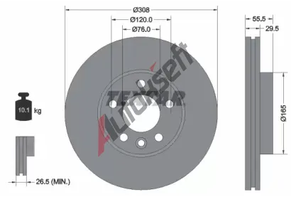 TEXTAR Brzdov kotou PRO+ - 308 mm TXT 92279505, 92279505