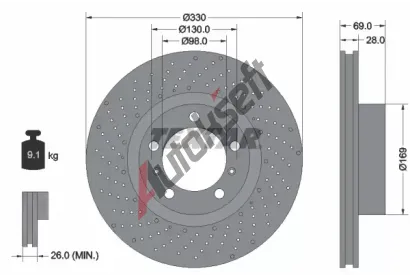 TEXTAR Brzdov kotou PRO+ - 330 mm TXT 92279605, 92279605