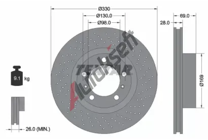 TEXTAR Brzdov kotou PRO+ - 330 mm TXT 92279705, 92279705