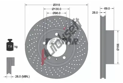 TEXTAR Brzdový kotouč PRO+ - 315 mm TXT 92280005, 92280005  TEXTAR Brzdový kotouč PRO+ - 315 mm TXT 92280005, 92280005