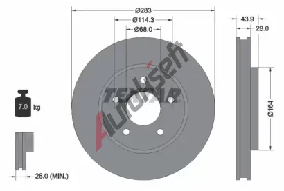 TEXTAR Brzdov kotou PRO - 283 mm TXT 92280103, 92280103