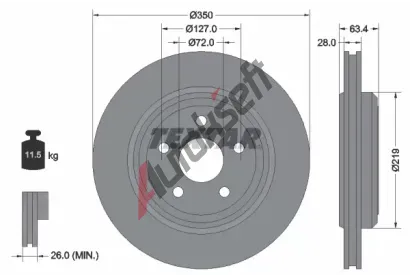 TEXTAR Brzdov kotou PRO - 350 mm TXT 92282003, 92282003