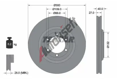 TEXTAR Brzdov kotou PRO - 300 mm TXT 92282403, 92282403