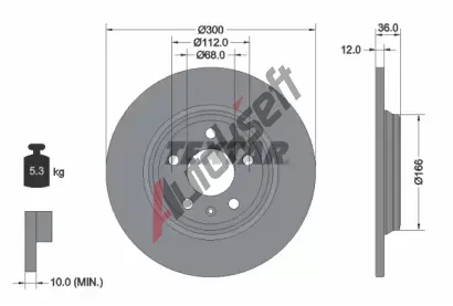 TEXTAR Brzdov kotou PRO - 300 mm TXT 92282803, 92282803